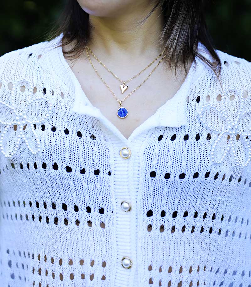 Collier Pure Sagesse en  Lapis-Lazuli et Quartz Rose