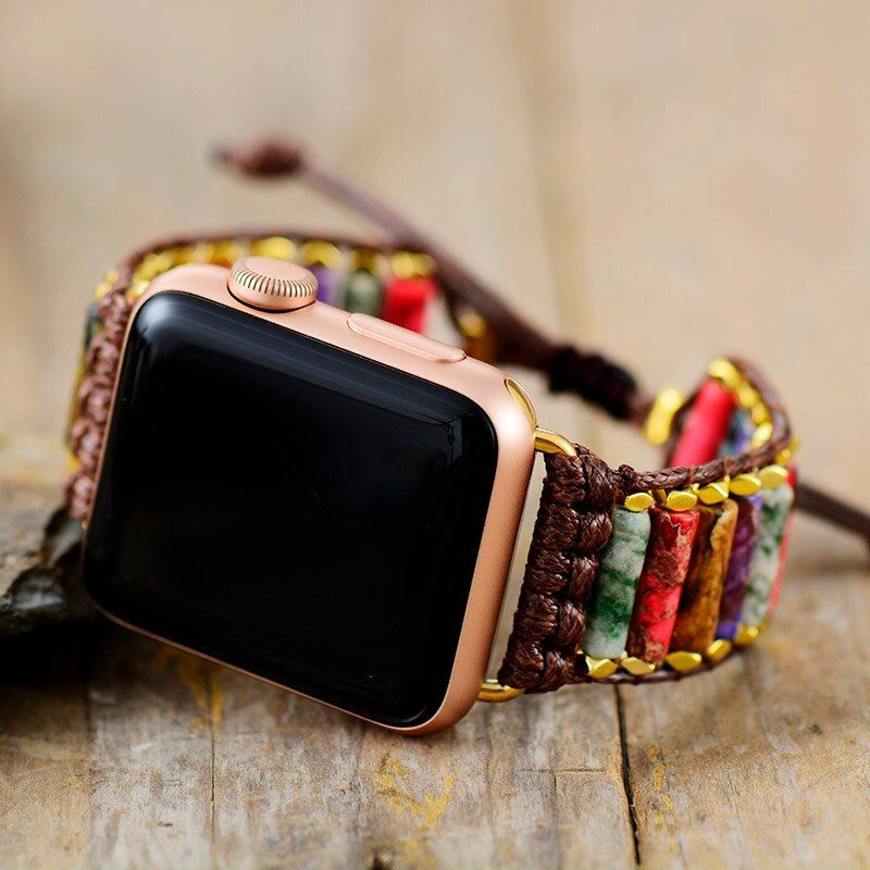 Bracelet d'Apple Watch Purification Énergétique en Jaspe et Agate