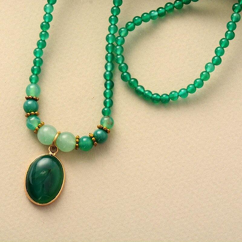 Collier Polyvalent Vintage en Onyx Vert