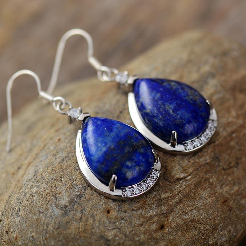 Boucles d'Oreilles "Nuit Étoilée" en Lapis-Lazuli