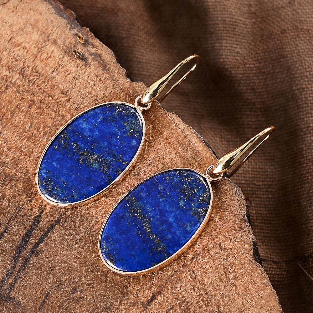 Boucles d'Oreilles Ovale Intense Lapis-Lazuli