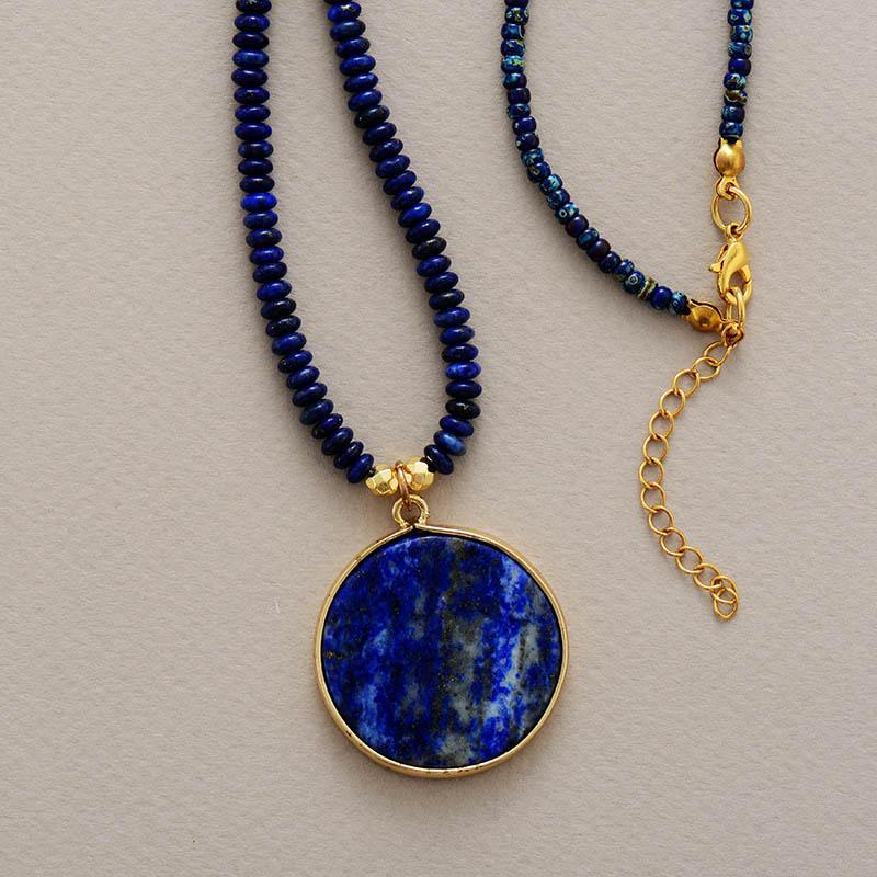 Collier Délicat en Lapis Rond