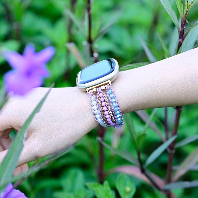 Bracelet de Montre Fitbit Sérénité Envoûtante en Pierre Naturelle