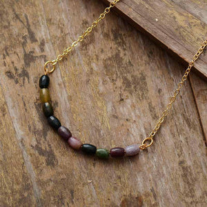 Collier Mala en Pierres Naturelles et Chaînes