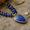 Collier Pendentif Bohème en Lapis-Lazuli