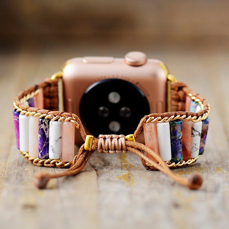 Bracelet d'Apple Watch Positivement Charmante en Agate et Jaspe