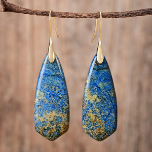 Boucles d'Oreilles Opulence des Océans en Jaspe Blue Spot