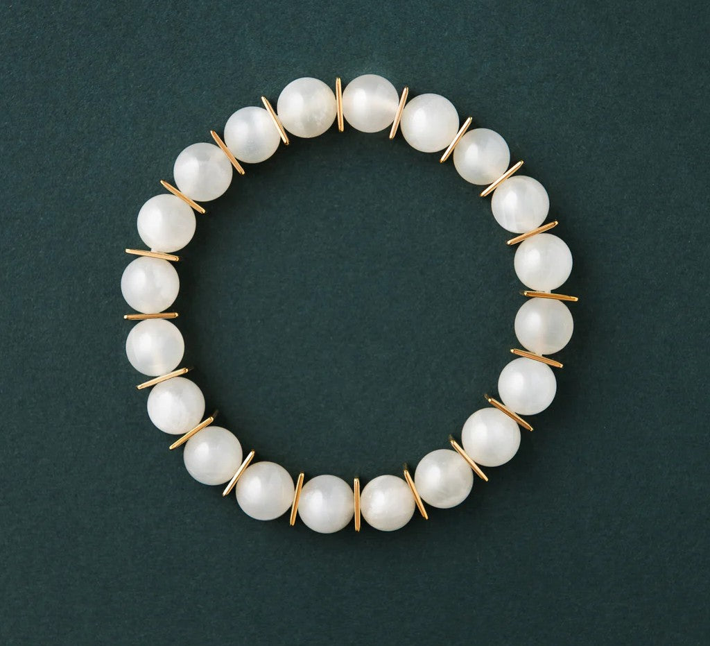 Bracelet rafraîchissant en pierre de lune et hématite