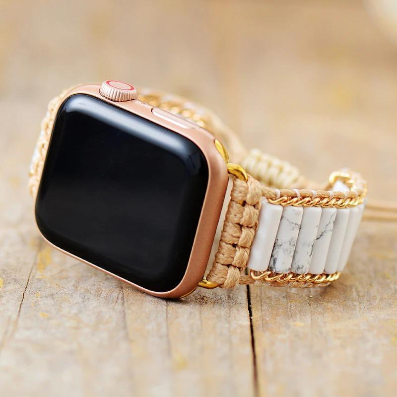 Bracelet Apple Watch en Jaspe Jute et Howlite