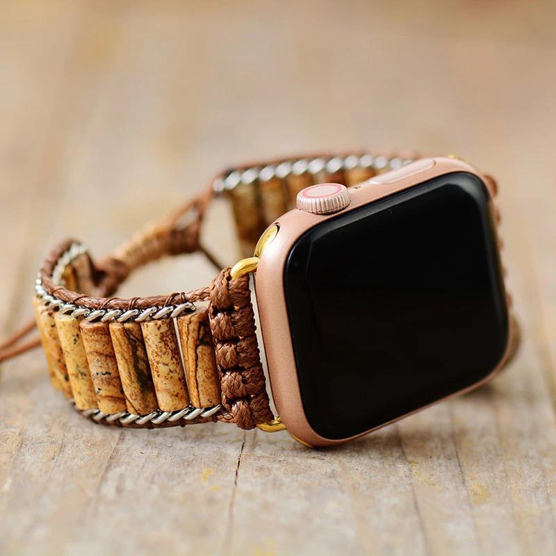 Bracelet Apple Watch en Jaspe Jute et Howlite