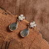 Boucles d'Oreilles Exquise Fleur en Labradorite