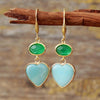 Boucles d'Oreilles Envoûtante Enigme en Amazonite et Quartz