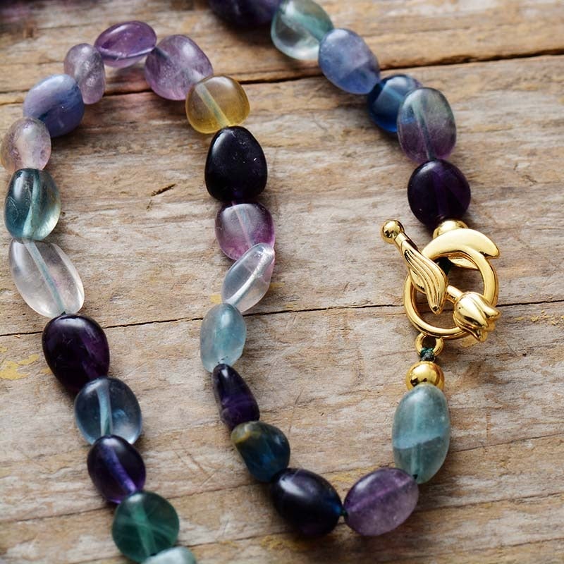 Collier Lumière Féminine en Quartz et Labradorite