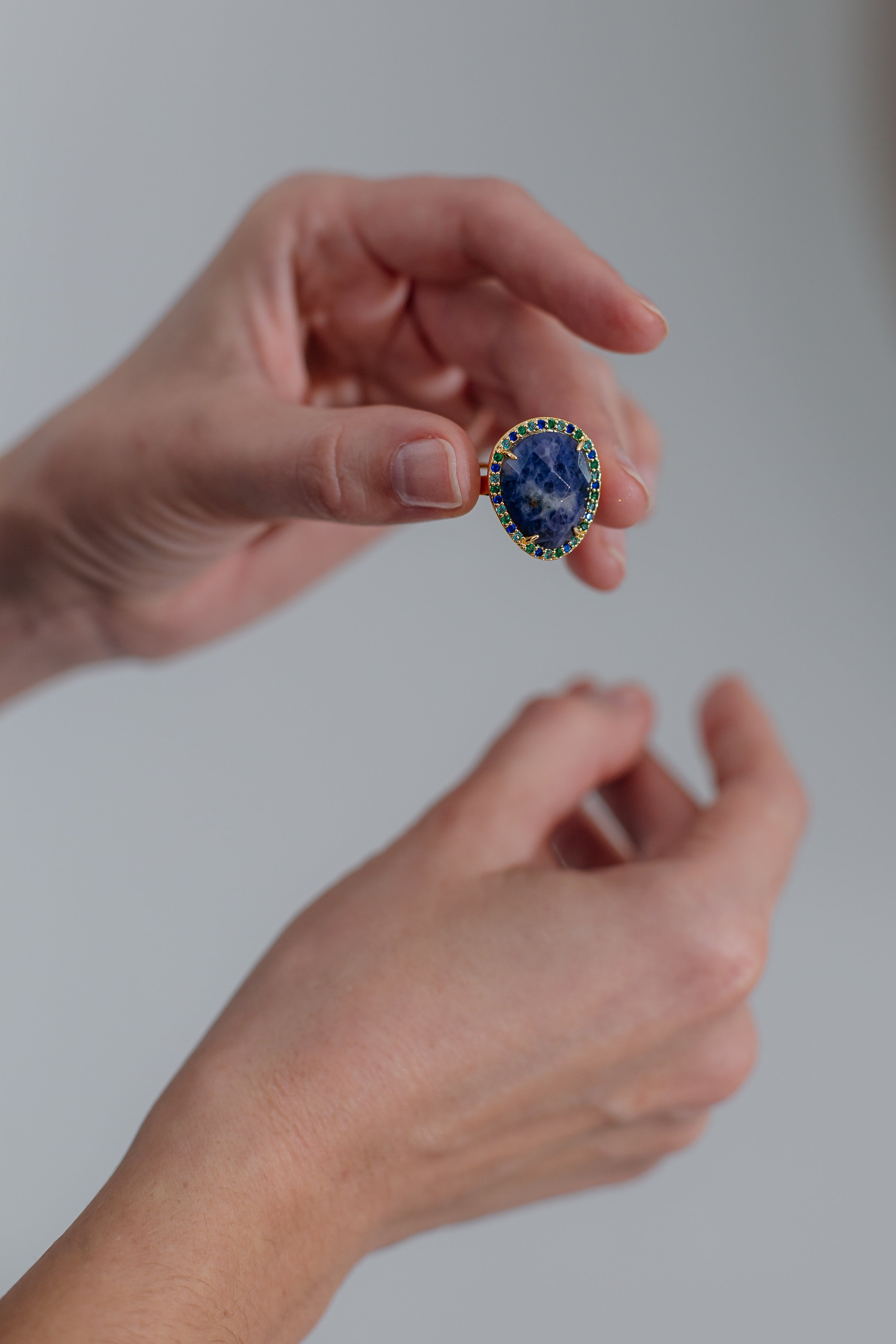 Bague Cocktail de Luxe en Sodalite