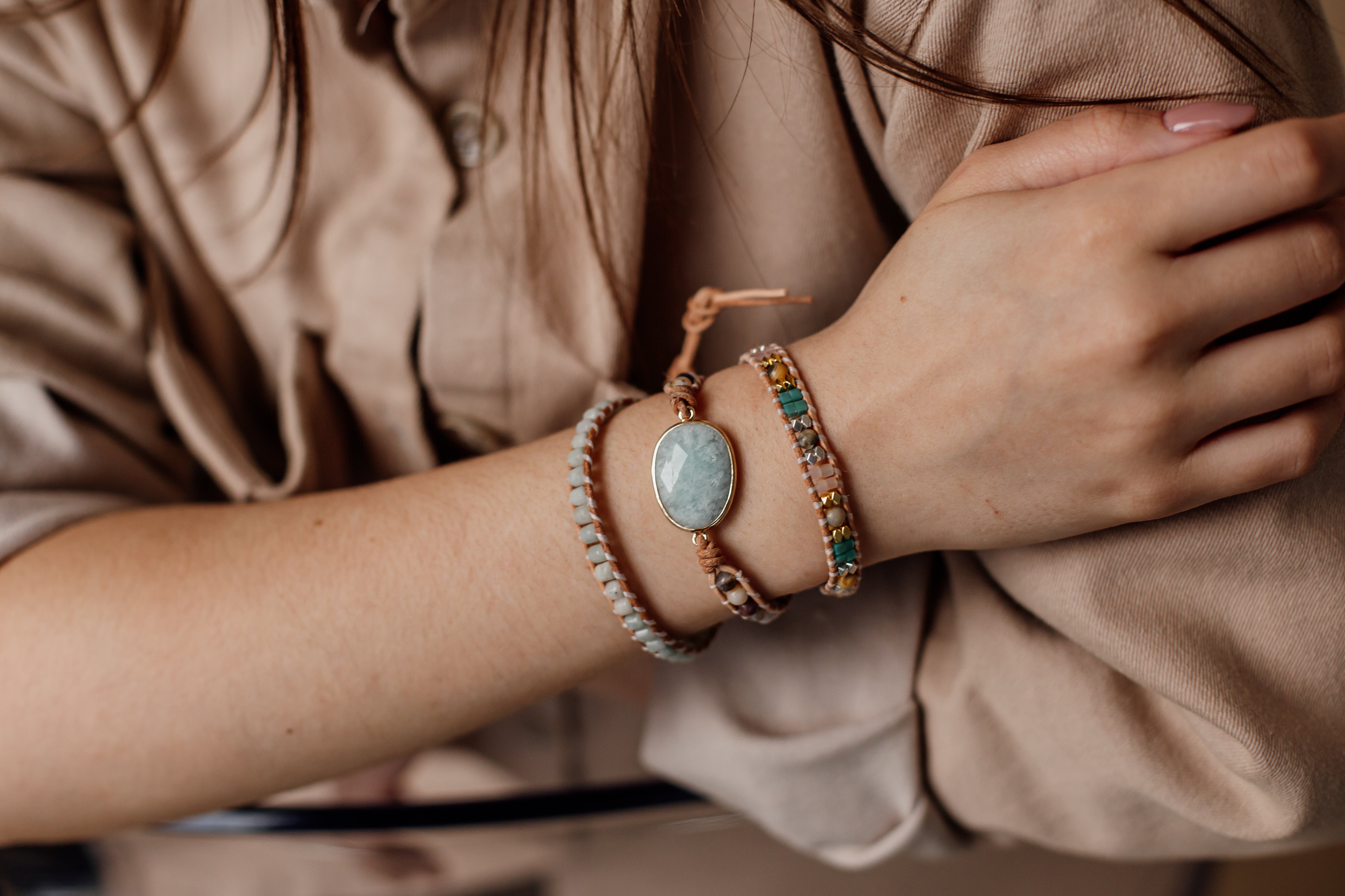 Bracelet Harmonie d'Âme en Jaspe, Amazonite et Jaspe