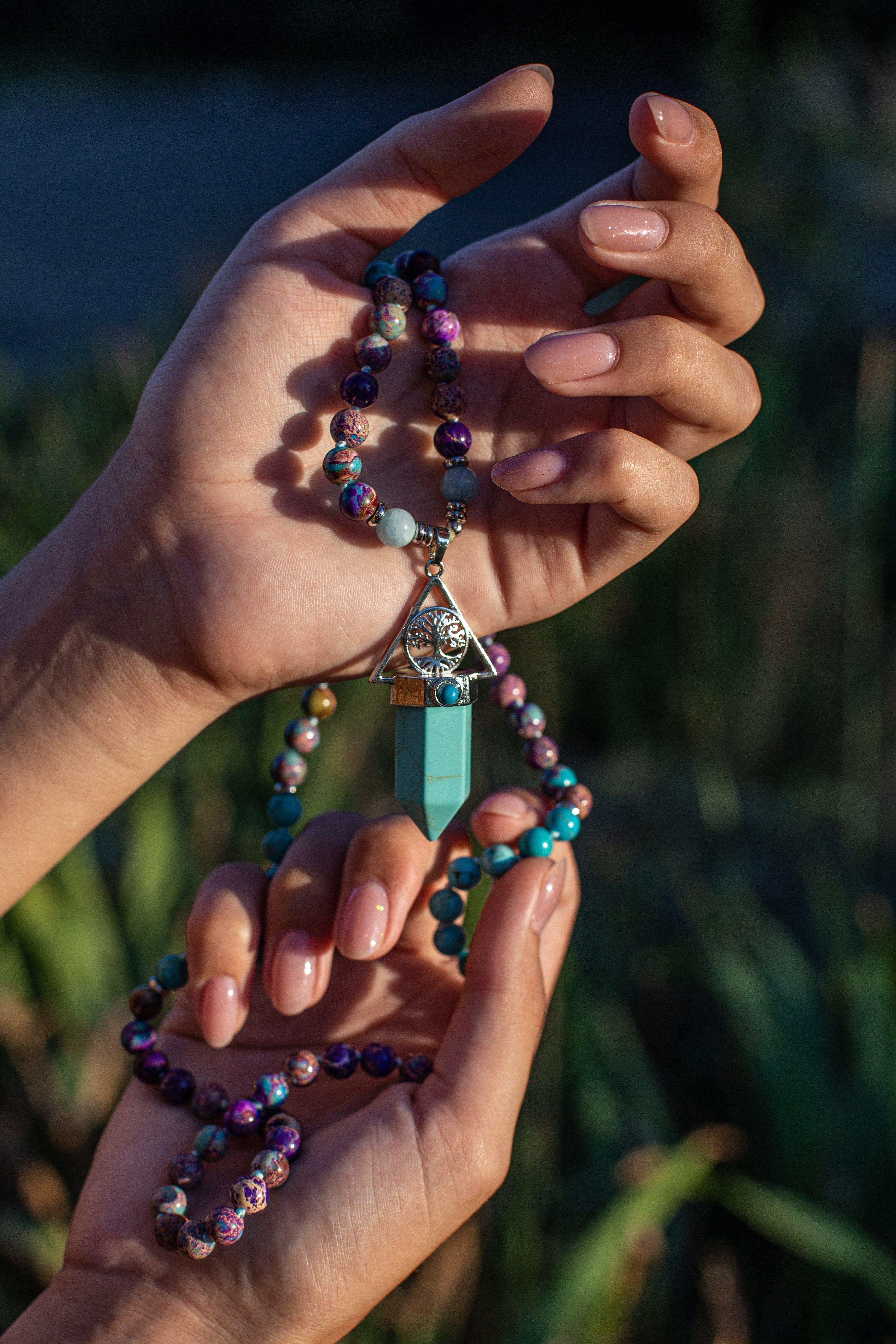 Collier Mala Couleurs Fantaisistes en Turquoise