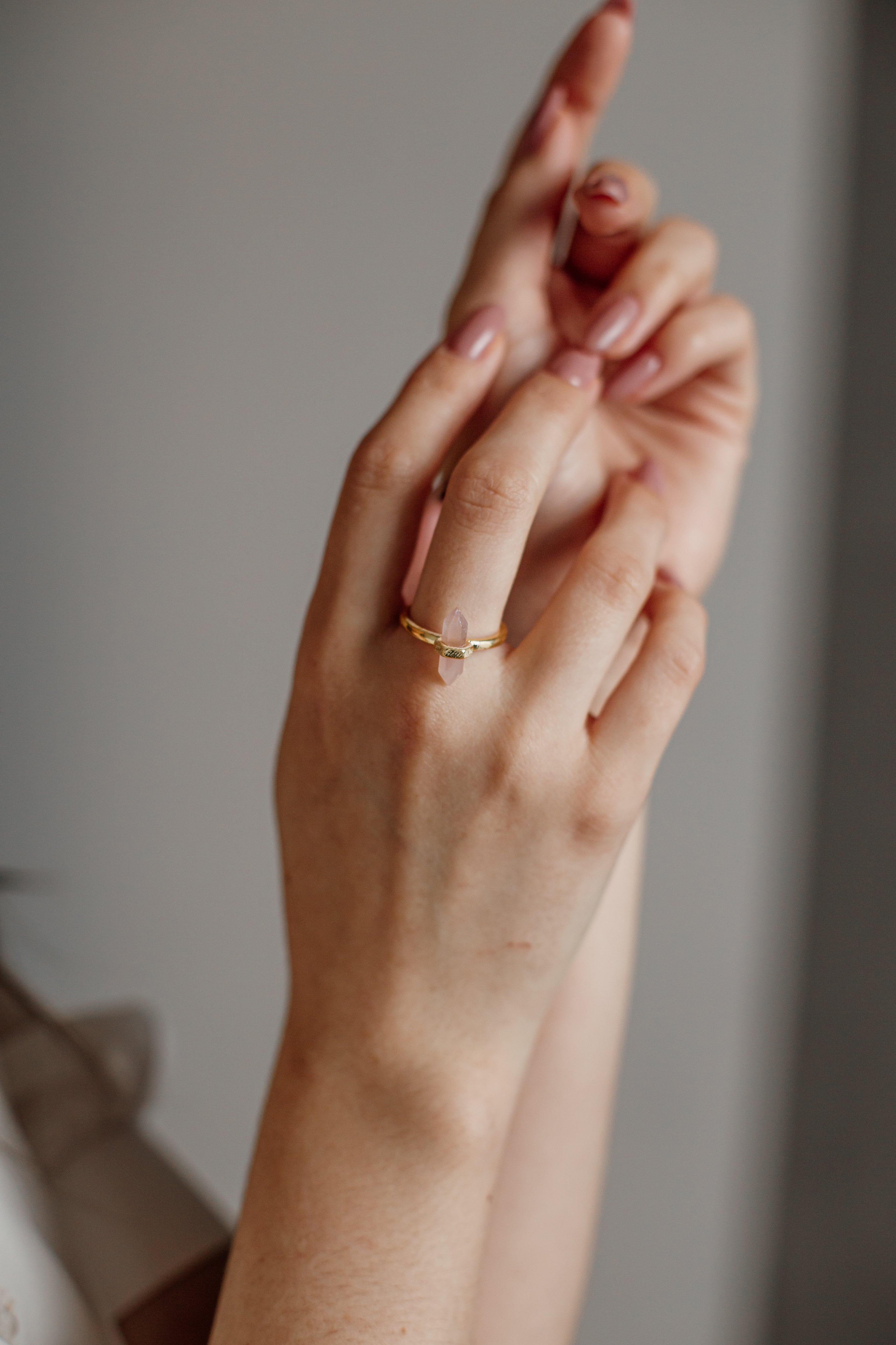 Bague Douceur Rock en Améthyste, Onyx et Quartz Rose