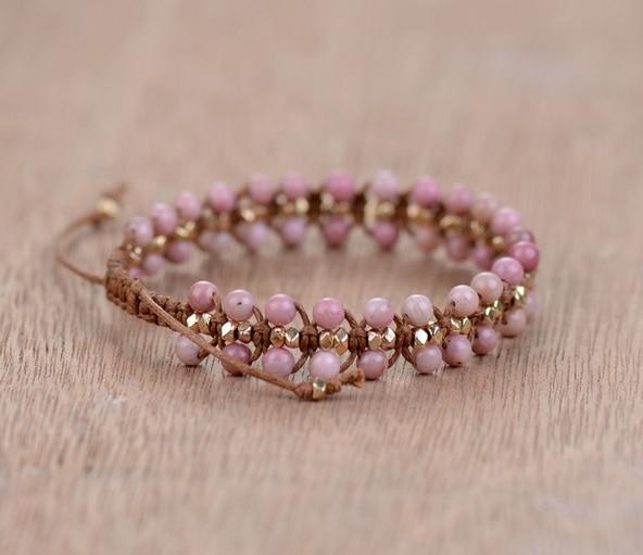 Bracelet Déesse Rosée en Rhodonite