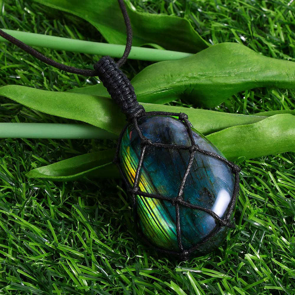 Collier en Labradorite "Coeur de Dragon"