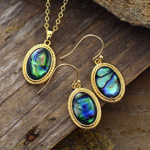 Ensemble Collier et Boucles d'Oreilles en Labradorite Désir Mystique