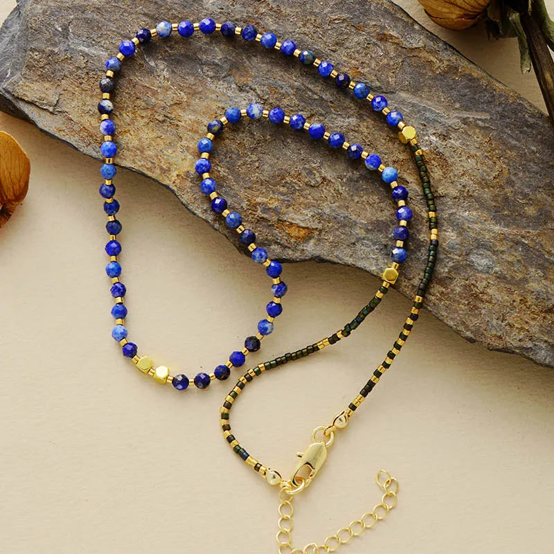 Collier Horizon Divin en Turquoise et Lapis-Lazuli