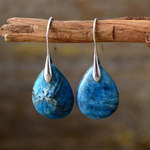 Boucles d'Oreilles Goutte Paisible en Pierres Naturelles