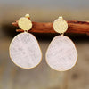 Boucles d'Oreilles Cristal de Quartz - Rose Fleurie