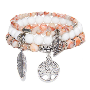 Bracelet Arbre de Vie Connexion avec le Cosmo en Pierres Naturelles