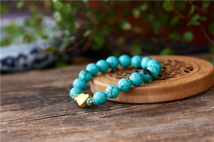 Bracelet Cœur Océanique en Turquoise