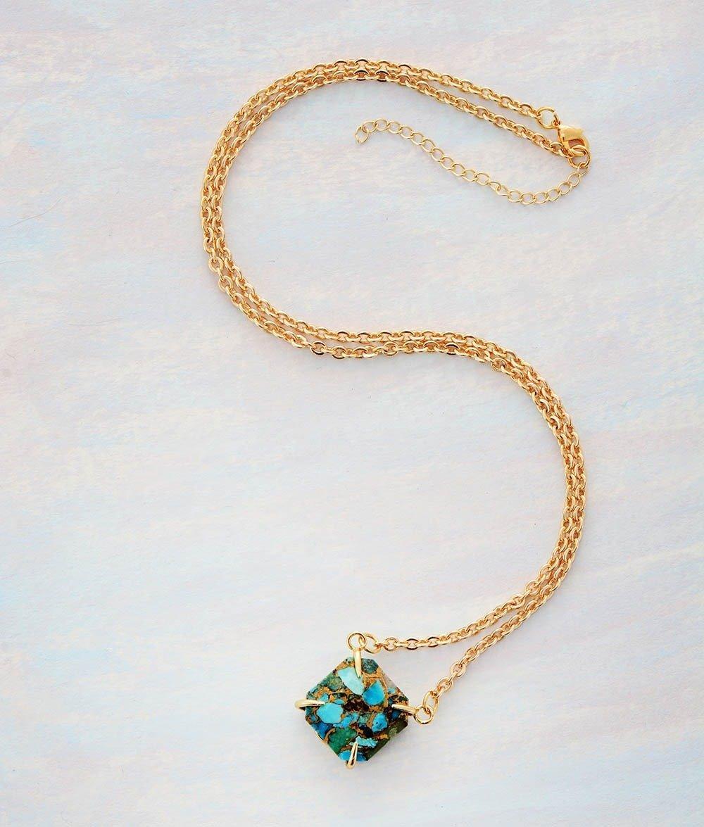 Collier Pendentif Divine Liberté en Turquoise