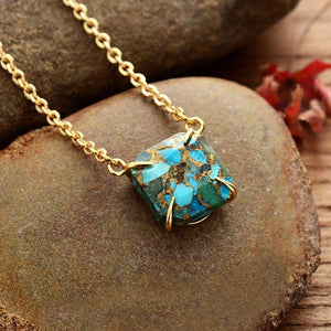 Collier Pendentif Divine Liberté en Turquoise