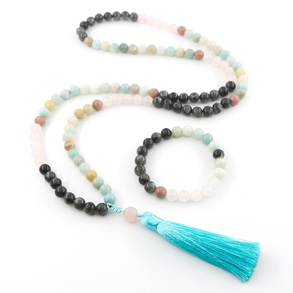 Collier Mala Alignement Celeste en Pierres Naturelles