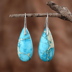 Boucles D'Oreilles De Protection En Jaspe Turquoise