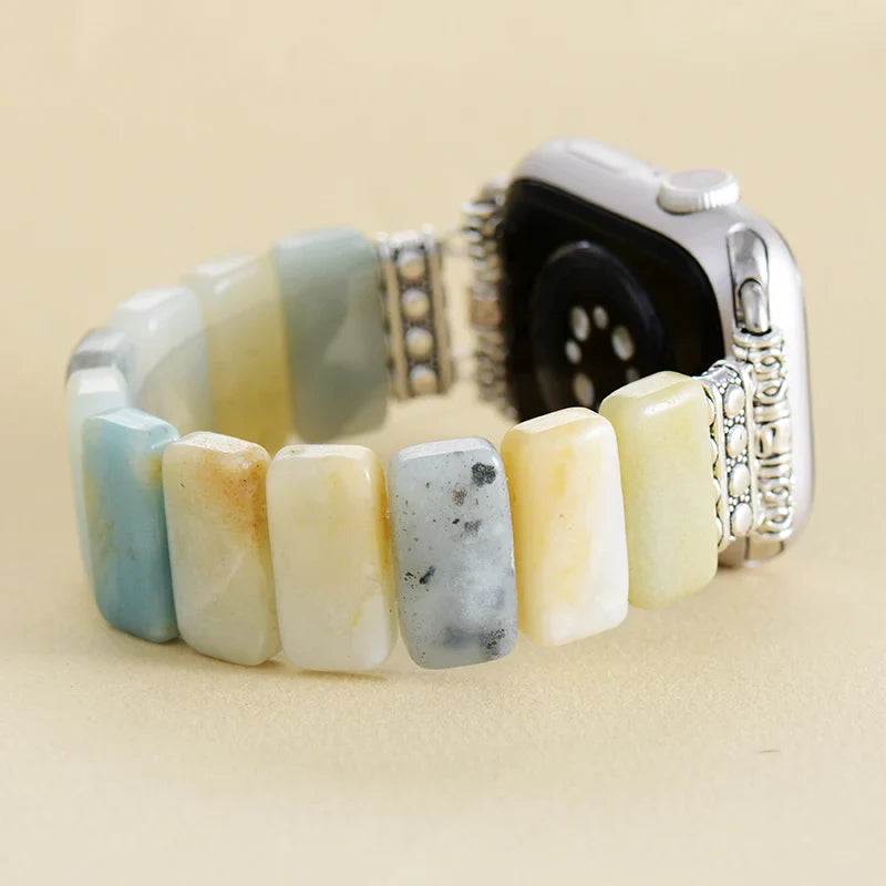 Bracelet de Montre Connectée Apaissante en Amazonite