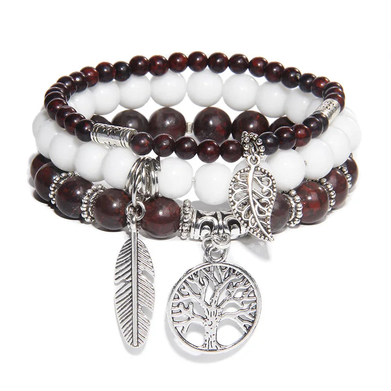 Bracelet Arbre de Vie Connexion avec le Cosmo en Pierres Naturelles