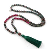 Collier Mala Équilibre Spirituel en Pierre Oeil de Tigre et Agate Indienne