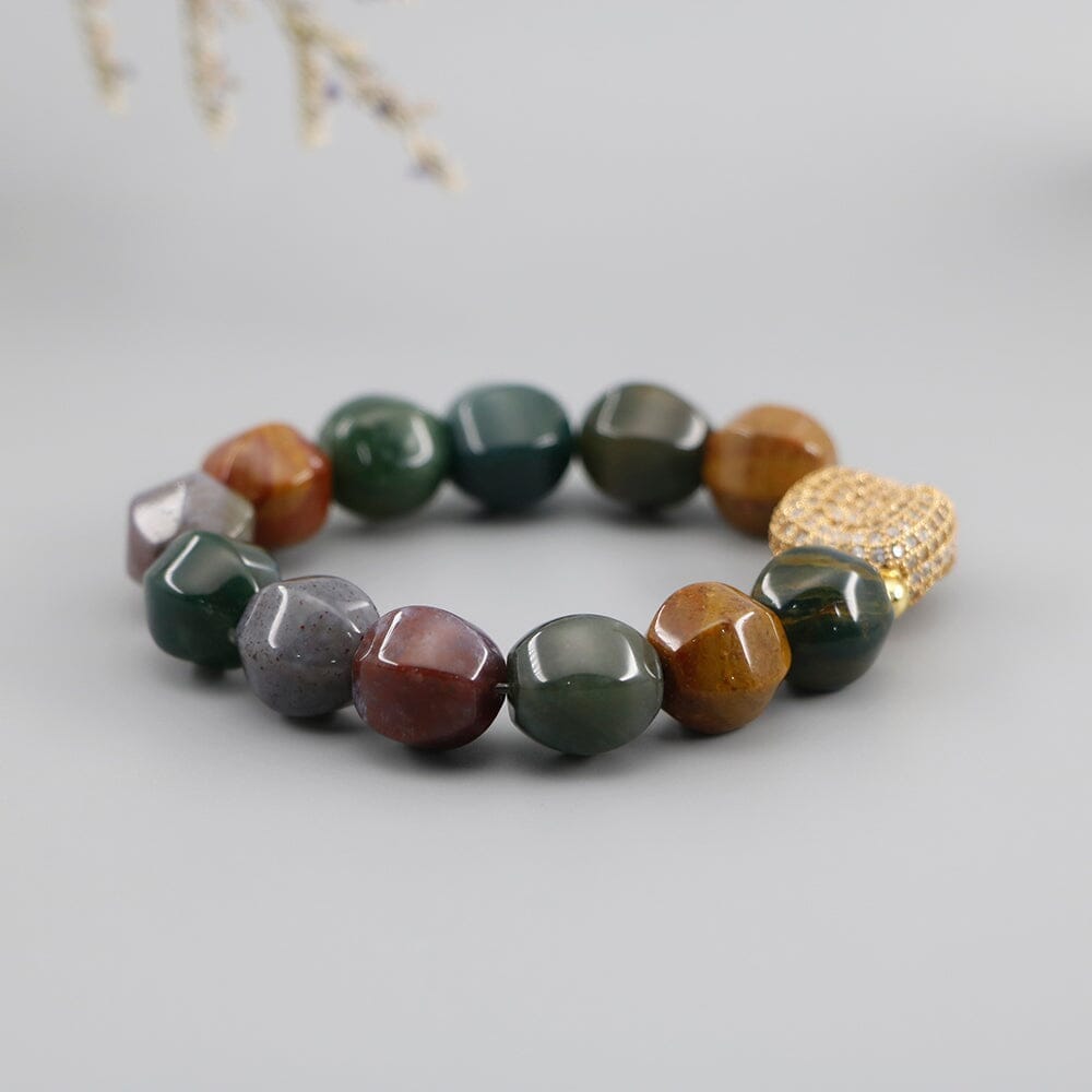 Bracelet Aura Dorée en Agate Indienne