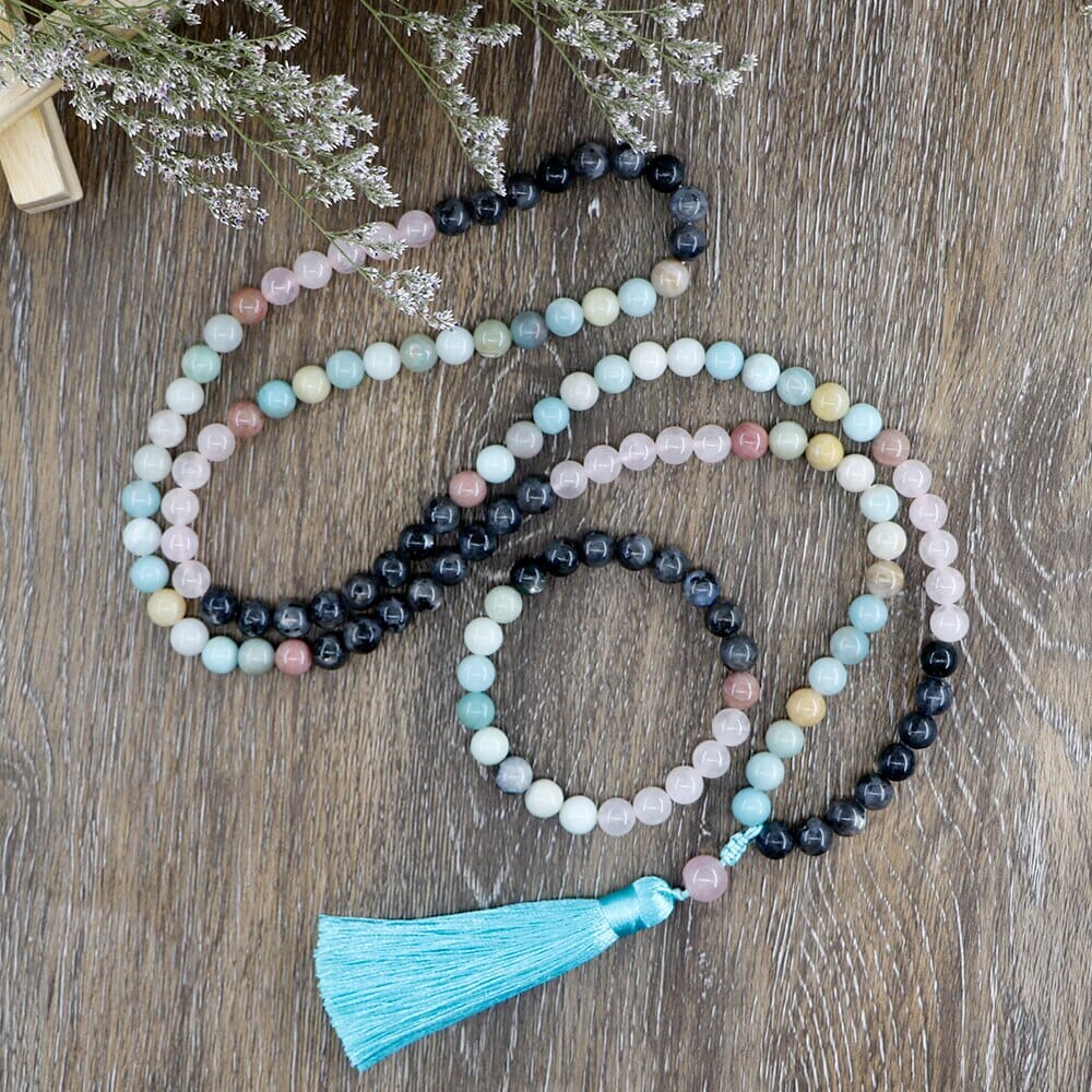 Collier Mala Alignement Celeste en Pierres Naturelles